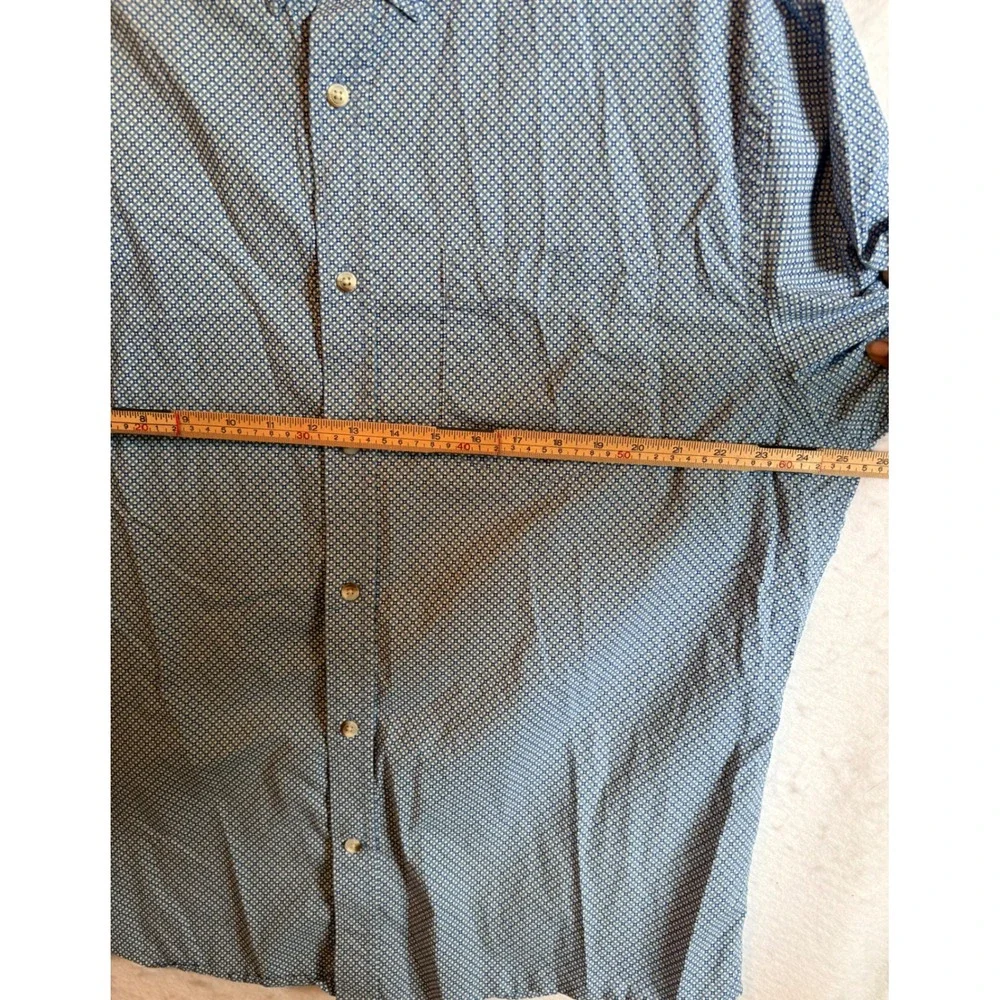 Banana Republic Mens XL Blue Geometric Print Slim Fit Short Sleeve Shirt